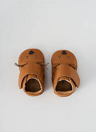 Chaussons/pantoufles semelle extérieure cuir bout rond marron MOULIN ROTY garcon