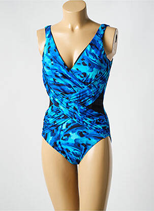 Maillot de bain 1 pièce imprimé fantaisie haut soutien-gorge moulé bleu MIRACLESUIT femme
