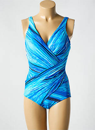 Maillot de bain 1 pièce imprimé fantaisie haut soutien-gorge moulé bleu MIRACLESUIT femme