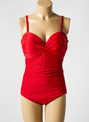 Maillot de bain 1 pièce bretelles élastiquées amovibles haut bandeau rouge MIRACLESUIT femme