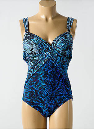 Maillot de bain 1 pièce effet matière satinée haut soutien-gorge moulé bleu MIRACLESUIT femme