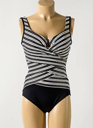 Maillot de bain 1 pièce effet matière satinée haut soutien-gorge moulé noir MIRACLESUIT femme