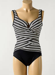 Maillot de bain 1 pièce effet matière satinée haut soutien-gorge moulé noir MIRACLESUIT femme