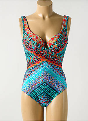 Maillot de bain 1 pièce imprimé fantaisie haut soutien-gorge moulé bleu MIRACLESUIT femme