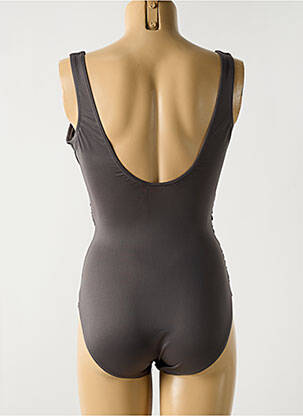 Maillot de bain 1 pièce effet matière satinée haut soutien-gorge moulé gris MIRACLESUIT femme