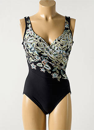 Maillot de bain 1 pièce effet matière satinée haut soutien-gorge moulé noir MIRACLESUIT femme