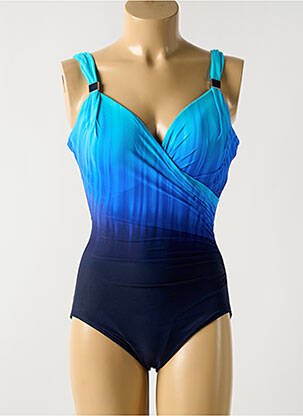 Maillot de bain 1 pièce effet matière satinée haut soutien-gorge moulé bleu MIRACLESUIT femme