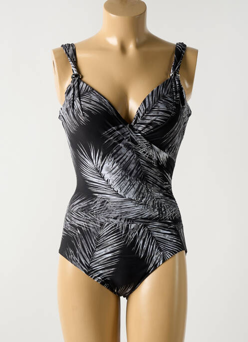 Maillot de bain 1 pièce effet matière satinée haut soutien-gorge moulé noir MIRACLESUIT femme