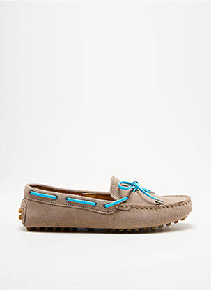 Chaussures bâteau bout rond talon plat jusqu'à 3cm gris VIAGGIO femme