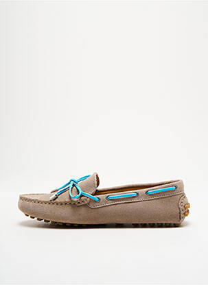 Chaussures bâteau nubuck talon plat jusqu'à 3cm gris VIAGGIO femme