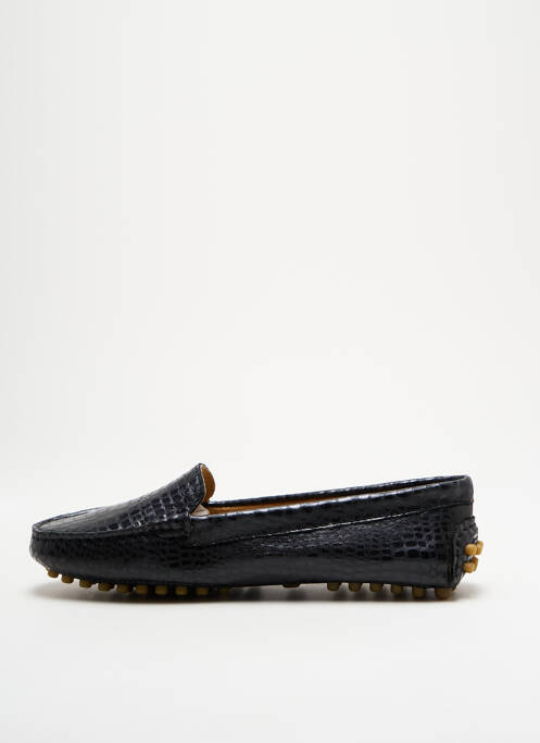 Mocassins tissage satiné talon plat jusqu'à 3cm noir VIAGGIO femme