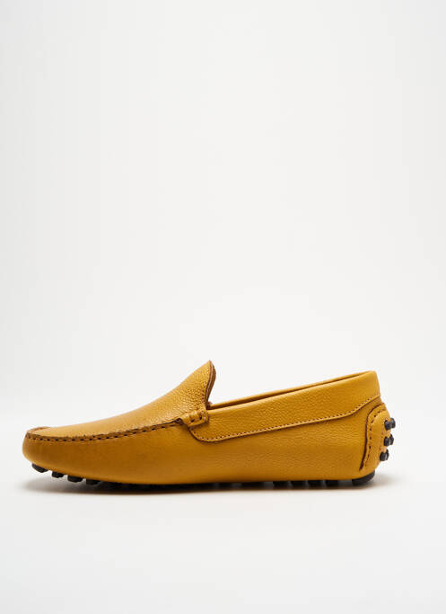 Mocassins matière lisse bout carré jaune VIAGGIO homme