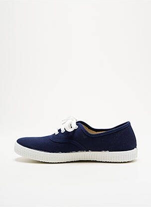 Baskets bout rond talon plat jusqu'à 3cm bleu VICTORIA femme