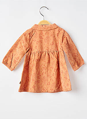Robe mi-longue fermeture pressionnée manches longues orange MOULIN ROTY fille