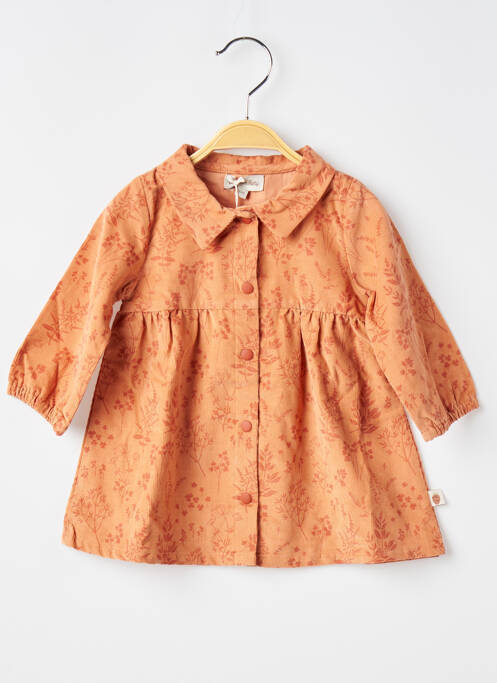 Robe mi-longue orange MOULIN ROTY pour fille