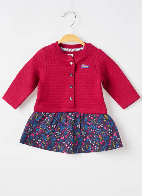 Robe mi-longue rose ELLE EST OU LA MER pour fille