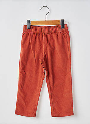 Pantalon droit tissage velours taille élastique orange MOULIN ROTY fille