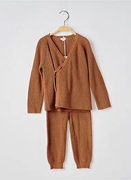 Ensemble pantalon resserrée sur le bas marron LITTLE DUTCH fille