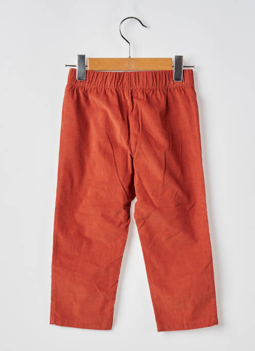 Pantalon droit tissage velours taille élastique orange MOULIN ROTY fille