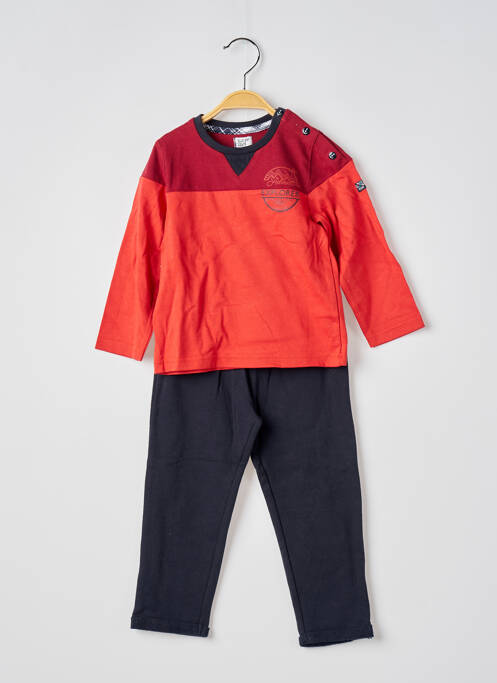Ensemble pantalon taille élastique orange ELLE EST OU LA MER garcon