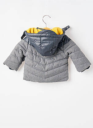 Doudoune col col montant a capuche gris BOBOLI garçon