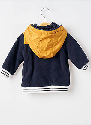 Manteau court fermeture boutonnée sur le devant a capuche bleu ELLE EST OU LA MER garçon