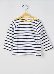 T-shirt manches longues manches longues bleu fonce ELLE EST OU LA MER enfant