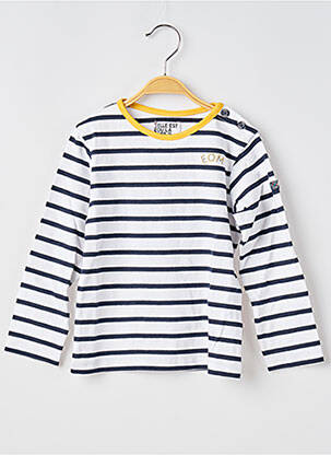 T-shirt bleu fonce ELLE EST OU LA MER pour enfant