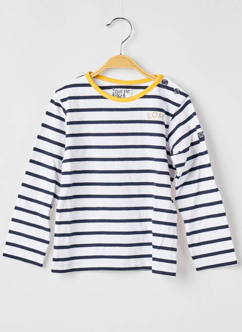 Polo bleu fonce ELLE EST OU LA MER pour enfant