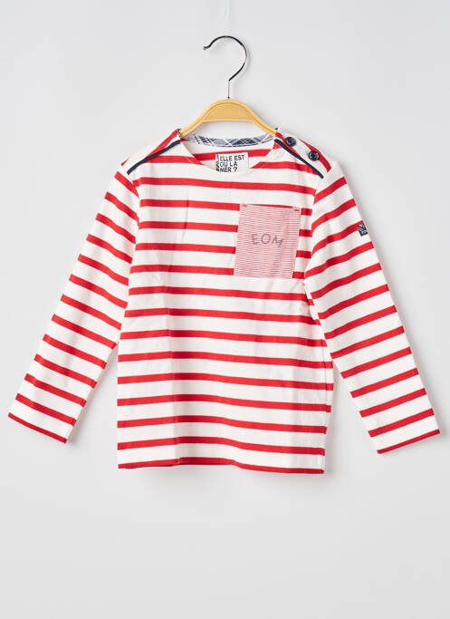 T-shirt rouge ELLE EST OU LA MER pour enfant