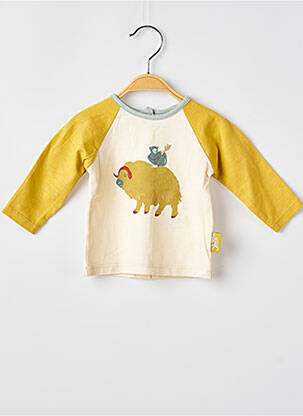 T-shirt fermeture pressionnée manches longues jaune MOULIN ROTY garçon