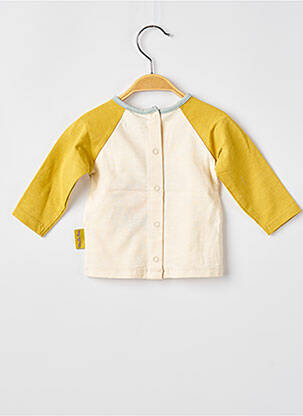 T-shirt fermeture pressionnée manches longues jaune MOULIN ROTY garçon