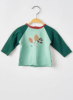 T-shirt fermeture pressionnée manches longues vert MOULIN ROTY garçon