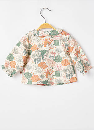 Chemisier manches longues manches longues beige MOULIN ROTY fille