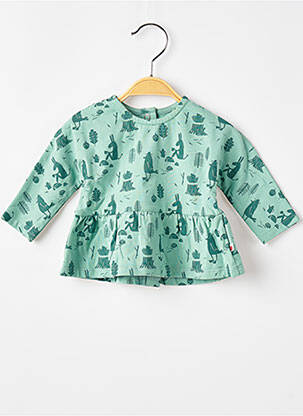 Top imprimé fantaisie manches longues vert MOULIN ROTY fille