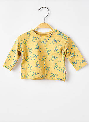 T-shirt coupe droite manches longues jaune MOULIN ROTY fille