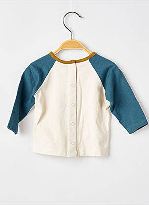 T-shirt fermeture pressionnée manches longues bleu MOULIN ROTY garçon