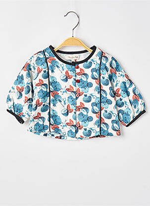 Chemisier manches longues manches longues bleu MOULIN ROTY fille