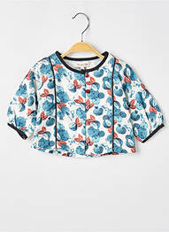 Chemisier coupe droite manches longues bleu MOULIN ROTY fille