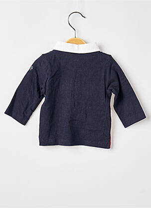 Polo imprimé fantaisie manches longues bleu ELLE EST OU LA MER garçon