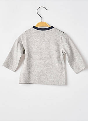 T-shirt fermeture pressionnée manches longues gris ELLE EST OU LA MER garçon