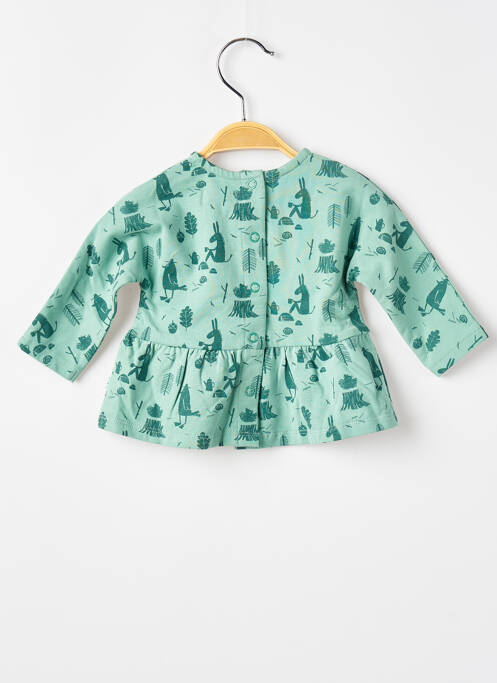 Top imprimé fantaisie manches longues vert MOULIN ROTY fille