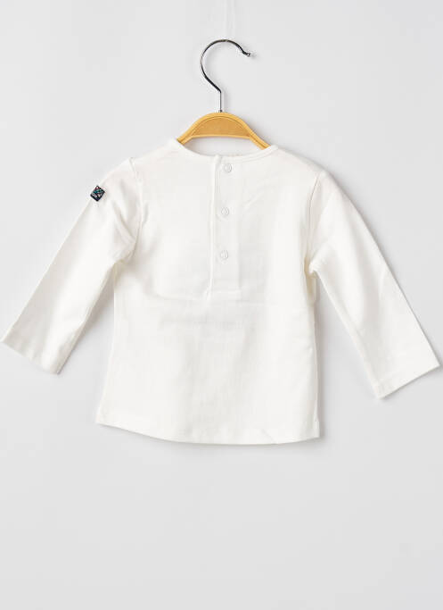 T-shirt coupe droite manches longues blanc ELLE EST OU LA MER fille