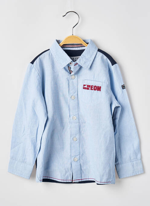 Chemise manches longues bleu ELLE EST OU LA MER pour garçon