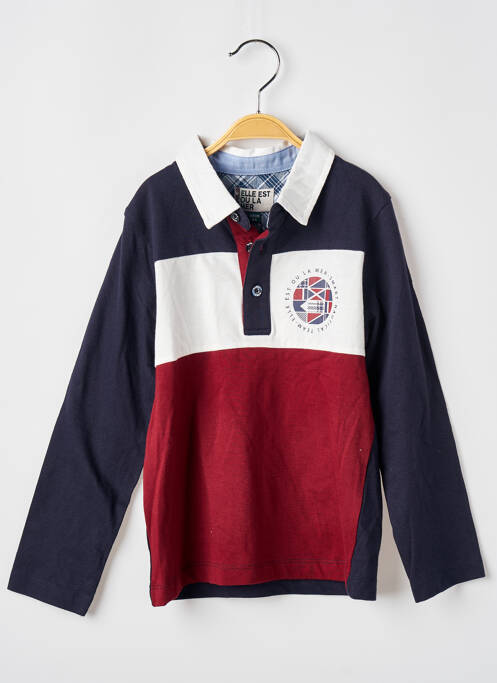 Polo bleu ELLE EST OU LA MER pour garçon