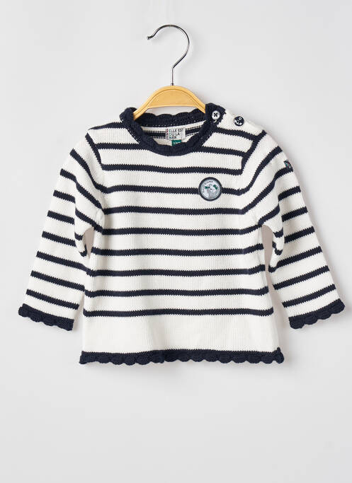 Pull blanc ELLE EST OU LA MER pour fille