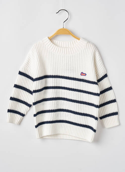 Pull blanc ELLE EST OU LA MER pour garçon