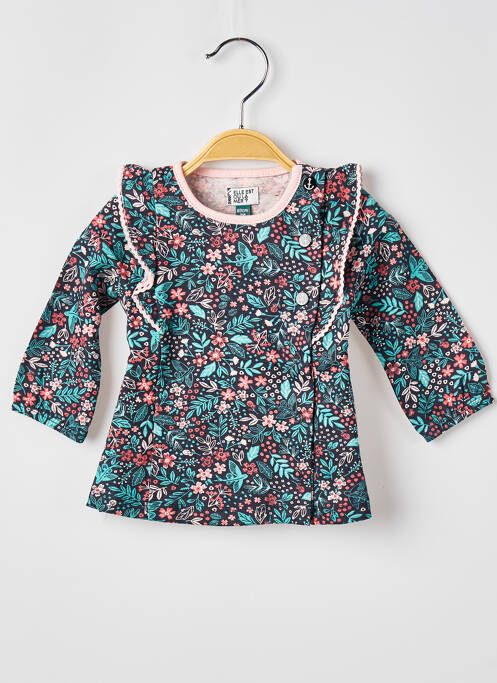 Top bleu ELLE EST OU LA MER pour fille