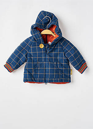 Manteau court fermeture boutonnée sur le devant a capuche bleu MOULIN ROTY garçon