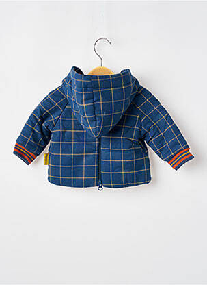Manteau court fermeture boutonnée sur le devant a capuche bleu MOULIN ROTY garçon